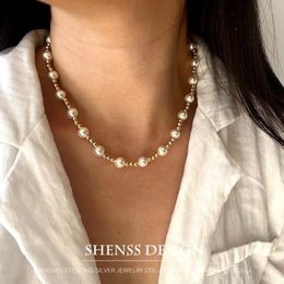 Choker Exquis Collier de perle de 8 mm de 40 à 50 cm Bijoux de mode