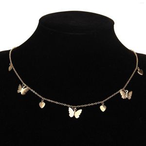 Ras du cou exquis multicouche pendentif papillon collier femmes dames délicate chaîne Boho bijoux cadeaux de noël