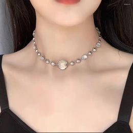 Ras du cou exquis Transparent blanc clair de lune clavicule chaîne pour femmes haut Design collier à breloques mode bijoux cadeaux filles