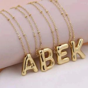 Collier ras du cou plaqué or 18 carats, joli ballon mignon avec 26 lettres de l'alphabet, pendentif personnalisé, cadeau de saint-valentin, bijoux avec lettres