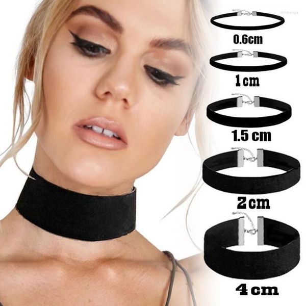 Gargantilla Moda Collar de terciopelo negro Collares de tatuaje para mujeres Goth Neck Chain Chocker Collares Mujer Collier Femme Bijoux