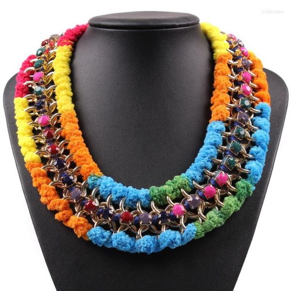 Ras du cou mode résine colorée chaîne en or chaîne déclaration collier collier pour dames dernier modèle bijoux