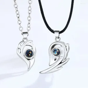 Collier ras du cou assorti pour Couple, pour femmes et hommes, romantique, soleil, lune, cœur, pendentif magnétique, bijoux exquis