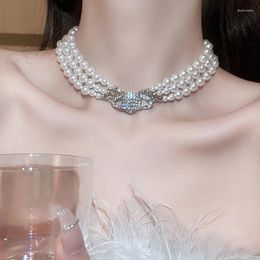 Collier de perles multicouches planète cristal, ras du cou, chaîne de clavicule baroque, bijoux d'anniversaire de mariage