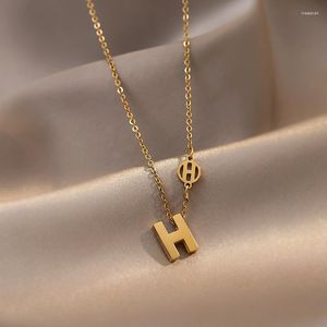 Choker mode sierlijke stianless stalen letter h hanger ketting gouden kleurnaam voor dames sieraden cadeau