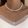 Choker Fashion Elegant Imitation Pearls Perles Collier pour femmes Clavicules géométriques Vintage Gift Bijoux Colar Gift