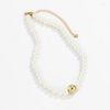 Choker Fashion Elegant Imitation Pearls Perles Collier pour femmes Clavicules géométriques Vintage Gift Bijoux Colar Gift