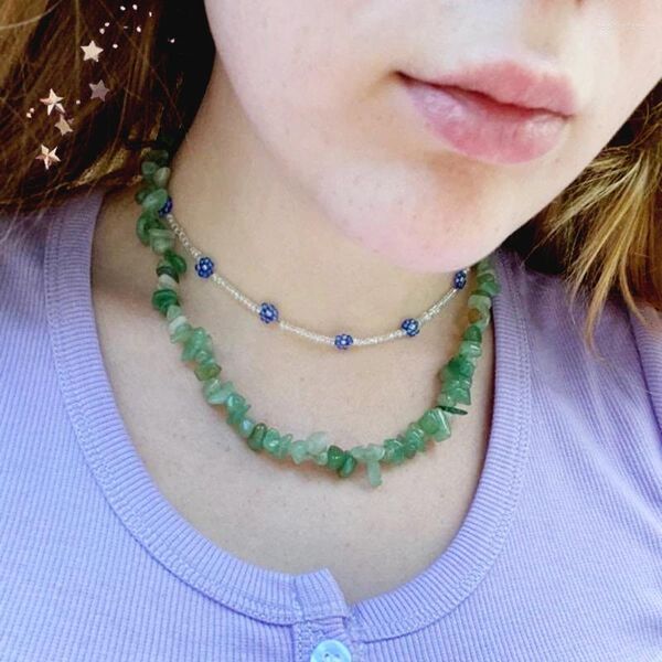 Choker Mode Irrégulier Naturel Turquoise Collier Pour Girs Simple Clavicule Chaîne Vêtements Accessoires Bijoux Facotyr En Gros