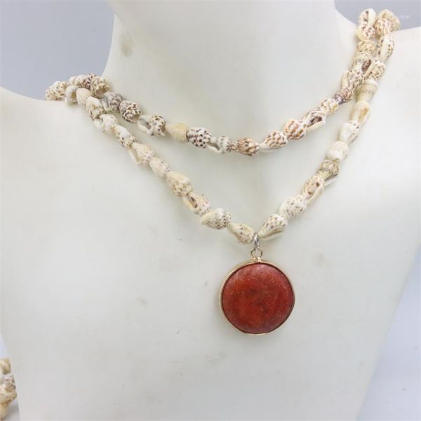 Ras du cou bijoux de mode naturel mer escargot forme coquille perles faisant plus long collier de corail chandail conception pour les femmes fête cadeau accessoires