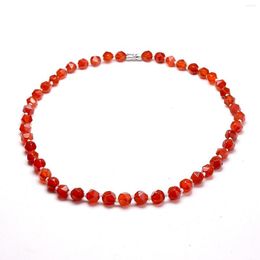 Ras du cou mode naturel Chakra visage rouge Agates pierre collier de perles pour les femmes cornaline Onyx pierres précieuses bijoux