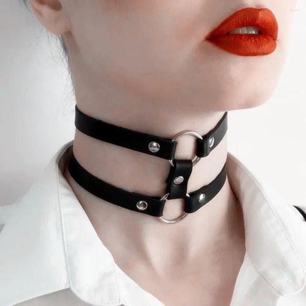 Choker Fashion Pu Leather à pointes cols punk femmes hommes rivets collier de choker clouté