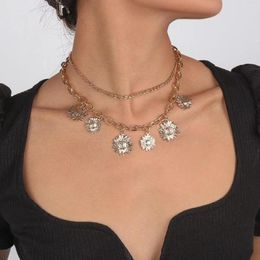 Choker mode zilveren kleur bloemen hanger ketting voortreffelijk metalen madelief pioen planten charmar kraag vrouwen sieraden cadeau