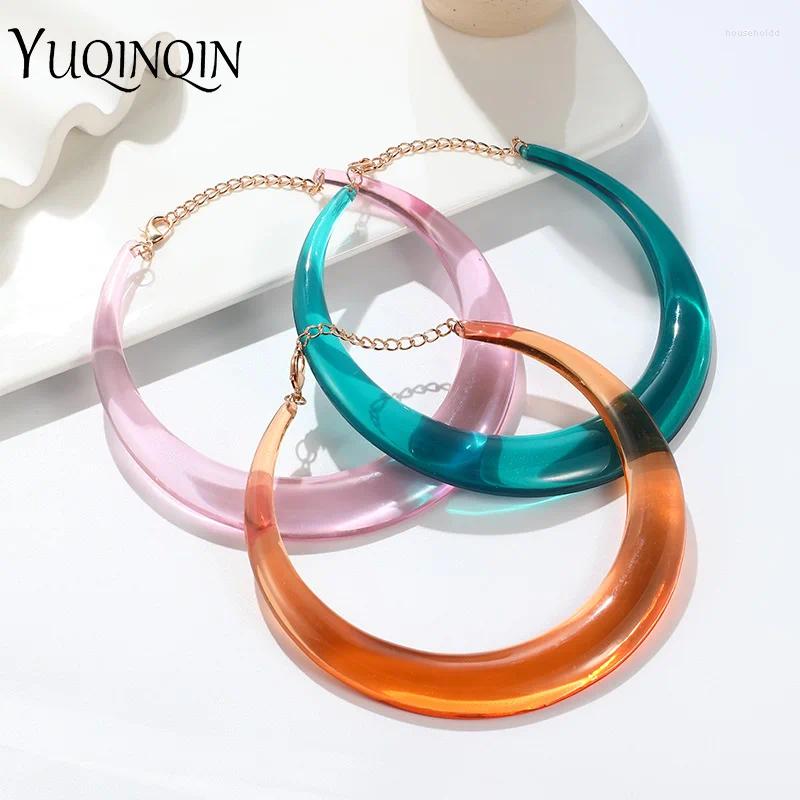 Choker Fashion Trendy Transparent Resin Necklaces For Women Round Collar Necklace Girls Kpop Goth Party Simple Gifts Jewelry