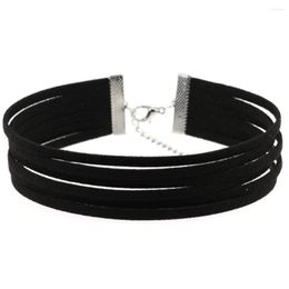 Tour de cou à la mode tempérament R Simple 6 couches de flanelle Style court collier collier clavicule chaîne femmes