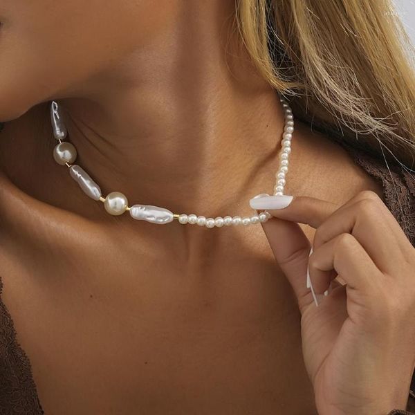 Collier ras du cou en fausses perles pour femmes, Style bohémien, mode créative irrégulière, pur tissé à la main, bijoux 2023