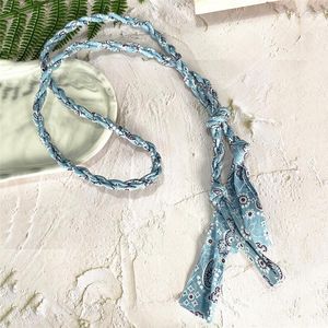 Tour de cou FEEHOW fait à la main torsadé corde imprimé Bandana collier plage vent couleur tissu pendentif bijoux pour femmes