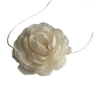 Collier de fleur de cou femmes bijoux de mariage ajusté nuptiale y2k accessoires dropship