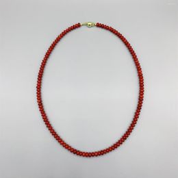 FoLisaUnique – collier ras du cou en corail rouge en forme de Rondelle pour femmes, bijoux décontractés en pierre