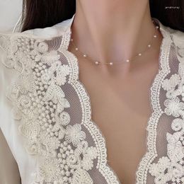 Choker Volledige Sky Star Pearl Ketting Ins Elegante En Eenvoudige Vrouwelijke Sweetheart Mori Super Onsterfelijke Kraag Ketting Neckchain K1545