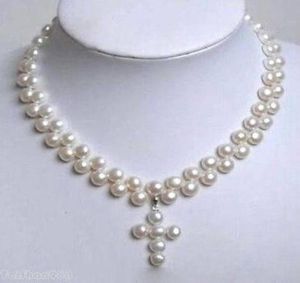 Collier ras du cou avec pendentif en perles plates blanches, cadeau authentique, eau douce naturelle, argent 925, 8676049