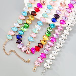 Tour de cou magnifique Boutique brillant cristal gemmes Sexy collier bijoux pour femmes Maxi mode déclaration courte