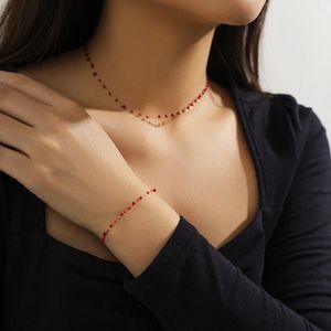 Collier court gothique rouge sanglant pour femmes, ras du cou, tendance, Halloween, Cosplay, bijoux sur le cou, accessoires, cadeaux féminins à la mode, 2023