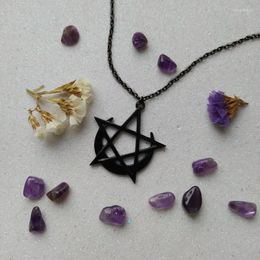 Choker Gothic Pentacle Charme ketting Women Man Fashion Witchcraft Sieraden Accessoires Moon Pendant Goth Trendy 2023
