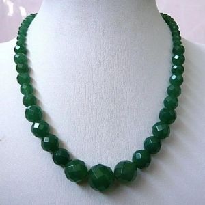 Collier ras du cou vert, perles rondes en émeraude naturelle à facettes de 6 à 14mm, 18 pouces