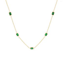 Choker groene stenen ketting kettingen voor vrouwen vintage rechthoek geometrische charmes ketting elegante dame meisjes halskraag