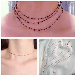 Collier ras du cou en forme de goutte de sang, bijoux d'halloween, tendance, couleur rouge, Style gothique, multicouches, accessoire de Cosplay