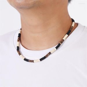 Collier ras du cou fait à la main perles marron collier hommes coquille de noix de coco naturelle bijoux tribaux masculins accessoires de surfeur