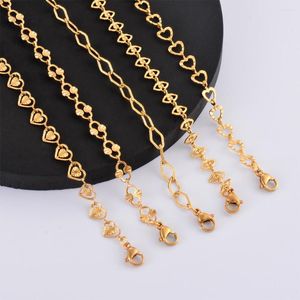 Gargantilla hecha a mano, collar de cadena, pulsera para mujer, pulseras chapadas en oro de acero inoxidable, joyería de lujo con extensión de 5cm