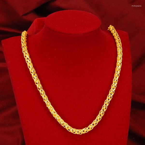 Gargantilla Hip Hop 24k Chapado en oro Cuerda 60CM Cadena de hombre Regalo de joyería