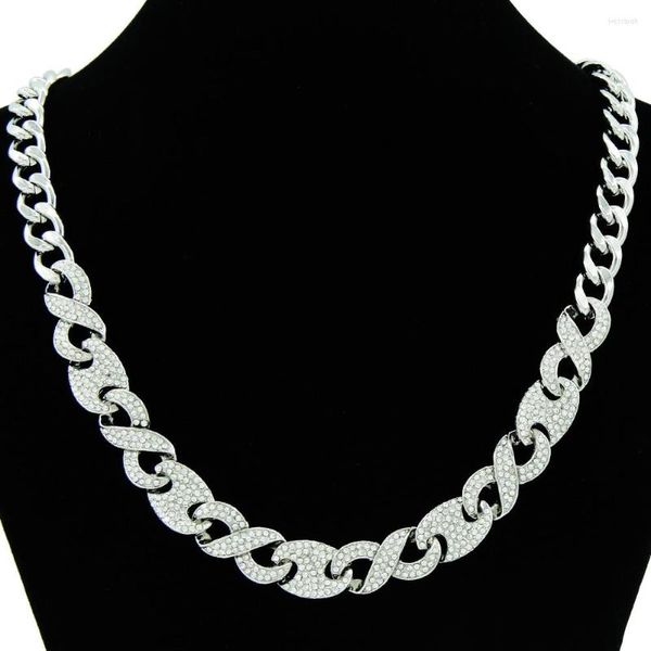 Choker Hip Hop Rap Cuban Chain épissant Collier masculin Collier Couple de bijoux Amis Friends Gift Halloween Viking Bar Nightclub 50cm