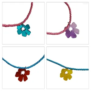 Choker holle bloem temperament nek ketting verstelbare gevlochten nylon touw ketting dropship