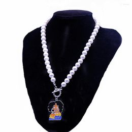 Collier ras du cou en Imitation de perles, chaîne noire RocK pour femmes africaines, groupe de sororité Sigma Gamma Rho OT