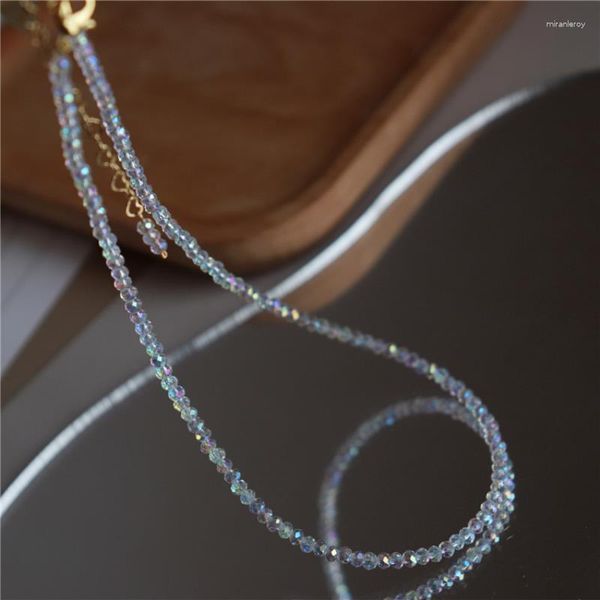 Gargantilla importada de cuentas de cristal austriaco cortadas en verano coreano elegante pulsera francesa collar encanto de moda