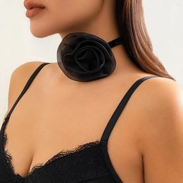 Choker IngeSight.Z Gothic Zwart Grote Kanten Bloem Ketting Voor Vrouwen Elegant Fluwelen Korte Feestsieraden Cadeau 2024