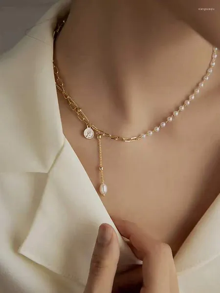 Choker Ins Design 18K Gold plaqué de mode Bijoux de mode naturel Collier délicat pour femmes GIF Femmes