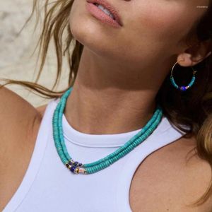 Choker Ins Stijl Handgemaakte Natuurlijke Turquoise Kralen Ketting Voor Vrouwen Lichte Luxe Niche Temperament Dragen Sleutelbeenketting