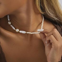 Collier ras du cou en Imitation de perles pour femmes, Simple et polyvalent, chaîne de clavicule, bijoux, vente en gros, directe