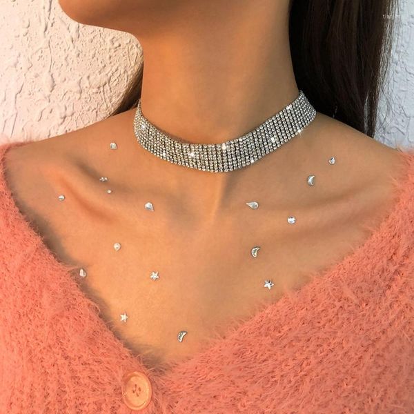 Gargantilla Jacoso, Collar de gargantilla exagerada de cristal a la moda para mujer, Collar clásico de compromiso de boda, joyería con cadena de garra