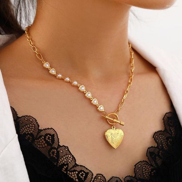 Choker JIOROMY Minuscule Po Cadre Pendentif Collier Perles Amour Coeur Charmes Flottant Médaillon Colliers Femmes OT Mode Memorial Bijoux