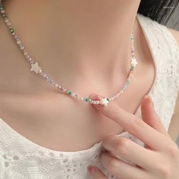 Gargantilla KAITIN, collares de cuentas coloridas para mujer 2023 en Y2k, collar de estrellas de cristal a la moda, accesorios de dijes, regalo de verano