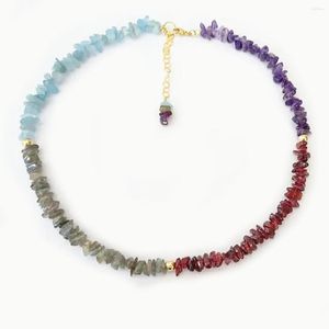 Choker KBJW Vintage Pierre Naturelle Améthyste Labradorite Aquaris Zodiac Collier Bijoux Simple Gemstone Cadeau Accessoire De Noël