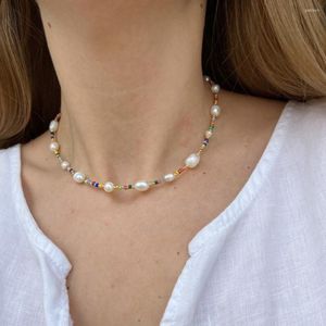 Choker kkbead boho natuurlijke zoetwater parel ketting voor vrouwen zaad kralen kettingen cadeau y2k accessoires