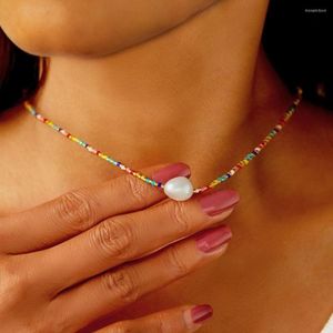Halsband KKBEAD Boho Sommer Bunte Perlenkette Für Frauen Y2k Zubehör Miyuki Rocailles Halsketten Schmuck Geschenk Freund