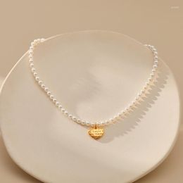 Girocollo KMOKN Moda alla moda Semplice e versatile Collana di perle d'acqua dolce Ciondolo di perle Catena di clavicola Accessori per gioielli per le donne