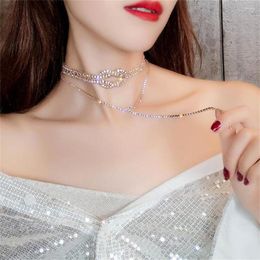 Collier ras du cou noué brillant pour femme, bijou de cou, personnalité japonaise et coréenne, chaîne de clavicule courte