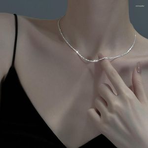 Tour de cou coréen Chic couleur argent Simple décontracté clavicule chaîne à la mode Bling petit coeur pendentif collier fête mariage bijoux